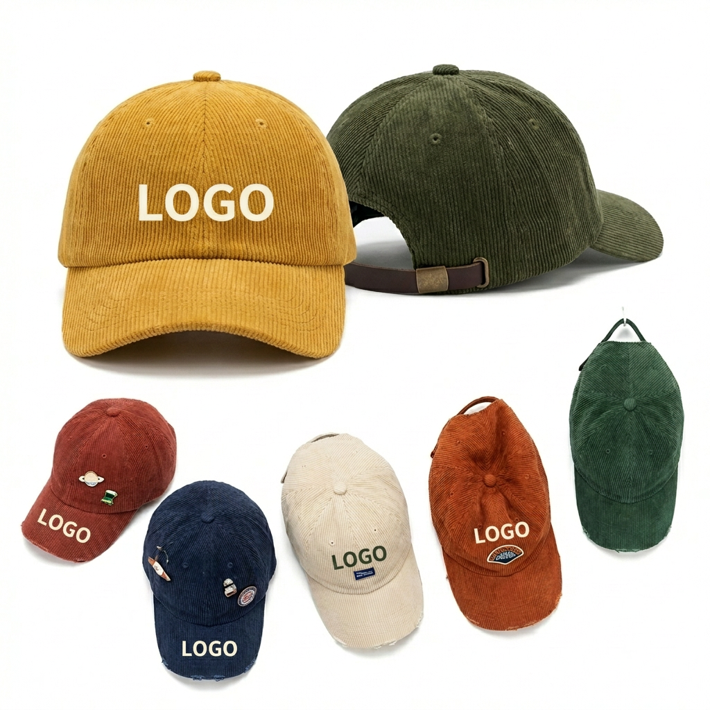 Corduroy Classic Baseball Cap with Adjustable Strap