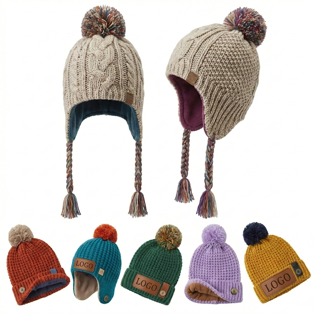 Cozy Fleece-Lined Winter Hat & Ear Warmer Set for Kids 2-5