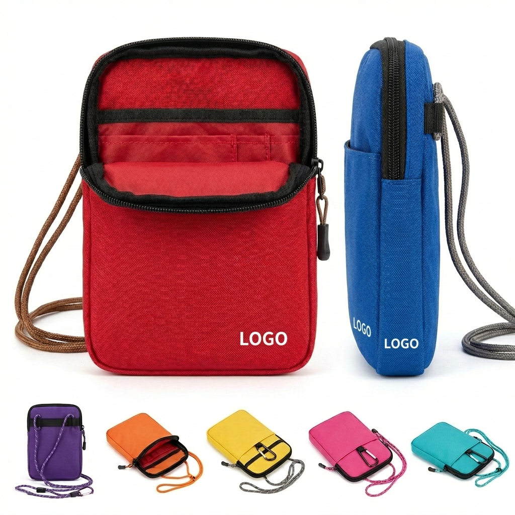 Multi-Color Zippered Lanyard Pouch for Event Badges & Essentials