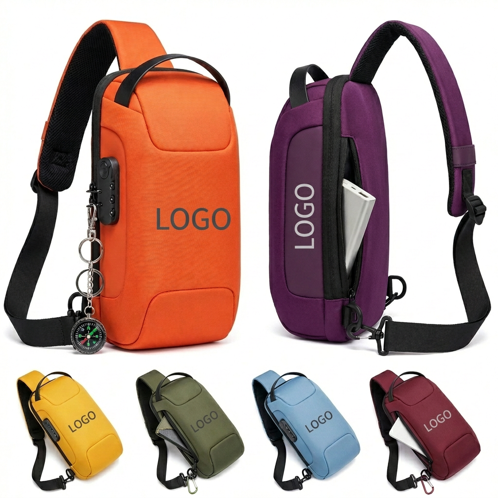 Streamlined Automotive-Inspired Secure Code-Lock Crossbody Bag