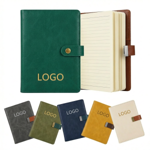Classic Faux Leather Lined Notebook in Assorted Colors