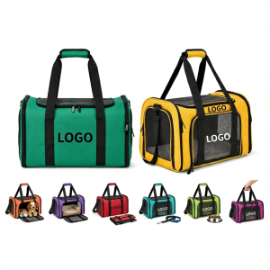 Ultralight Foldable Pet Travel Tote Bag with Ventilated Mesh Panels
