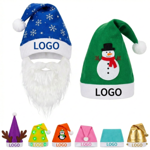 Multicolor LED Christmas Character Hats with Light-Up Designs